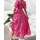 thumbnail image 3 of Vestidos casuales de verano para mujer 2024 Vestidos largos florales con mangas abullonadas y sin espalda con vuelo Ti fluido, 3 of 5