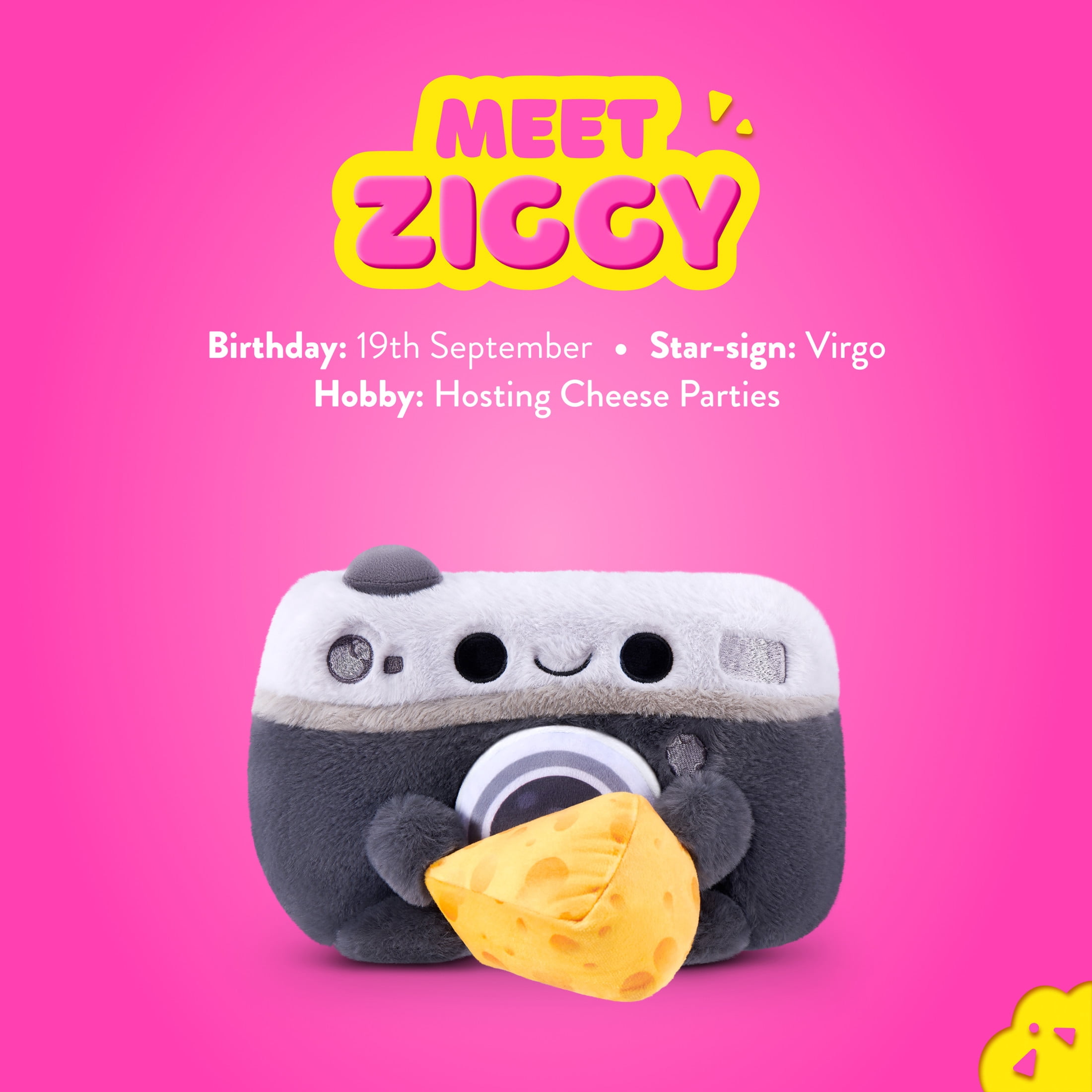 Snackles Core Series 2 Camera with Cheese by ZURU - Ultra-Soft 8-inch Plush Toy for All Ages