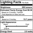 thumbnail image 4 of Bulbrite 862839 Pack Of (4) 2.5 Watt Dimmable Candelabra (E12) Led Bulbs- 200 Lumens,, 4 of 7
