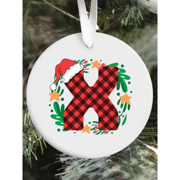 Family Initial Christmas Decor Ornaments for Xmas Tree - Xmas Funny Gift for Christmas Party