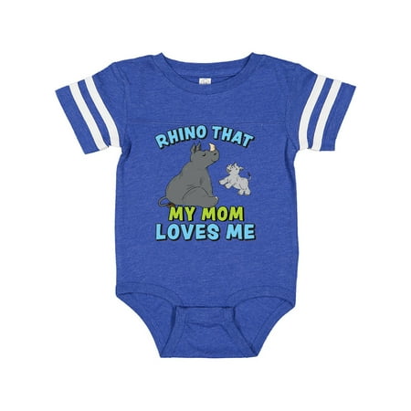 

Inktastic Rhino That My Mom Loves Me with Cute Rhinos Gift Baby Boy or Baby Girl Bodysuit