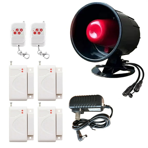 433Mhz Wireless Alarm Siren System for Home Security Burglar Alarm with Door Sensor Long Range Easy Installation US Plug