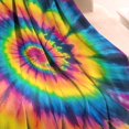 thumbnail image 3 of Colorful Rainbow Tie Dye Spiral Pattern Blanket,Comfortable Soft Flannel Throw Blanket,All Season,Warm Lightweight Blankets for Sofa Bed Couch Living Room Chair,30"x40", 3 of 4