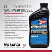 Red Line 12714 Professional Series 5W40 Diesel Motor Oil - 1 Quart (6 Pack)