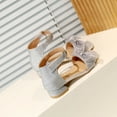thumbnail image 6 of Eltusu Girls Sandals, Open Toe No Slip Low Heels Princess Dress Shoes Silver Size 2(Big Kids), 6 of 9