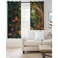 thumbnail image 2 of Forest Blackout Curtains 72 Inches Long for Bedroom, Vintage Cottage Mushroom Tree Floral Green Thermal Insulated Room Darkening Black Out Window Curtain Panels Grommet Drapes for Living Room, 2 of 8