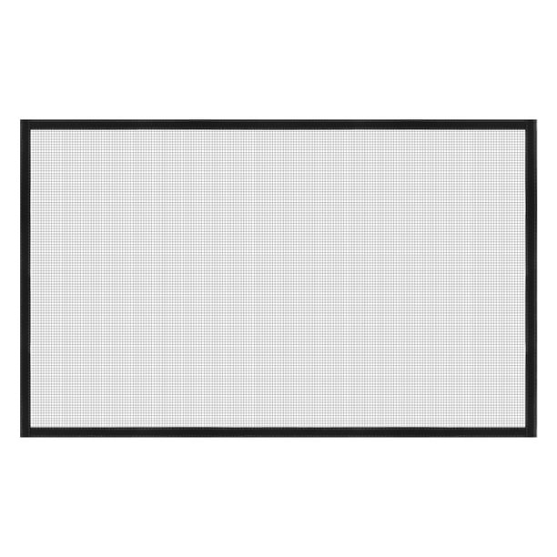 Malla de pantalla de ventana Uxcell, 35" x 55" Malla de fibra de vidrio con marco gris y borde adhesivo de gancho y bucle