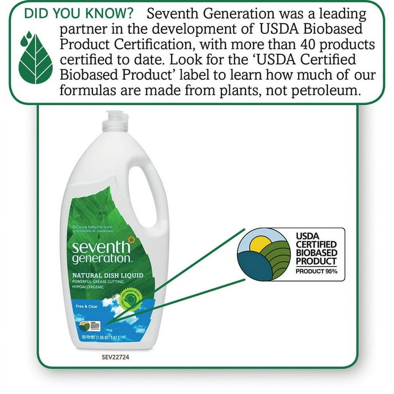 Seventh Generation Dish Soap Liquid Free & Clear