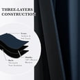 thumbnail image 5 of StangH 100% Blackout Curtains 63 inches Long, Back Tab Thermal Insulated Soundproof Drapes for Short Window/Kitchen/Laundry/Home Decor, Navy Blue, W52 x L63, 2 Panels Set, 5 of 7