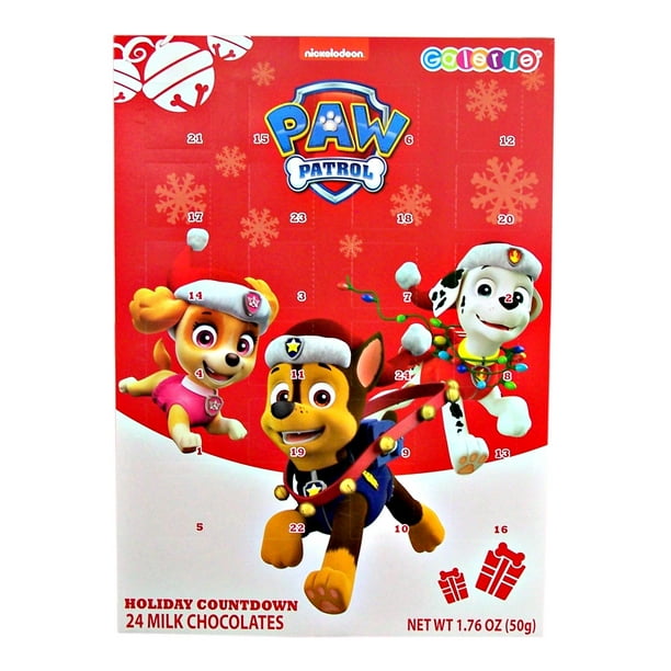 Paw Patrol Christmas Holiday Advent Calendar w/ 24 Milk Chocolate