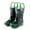 Green Boys Dinosaurs, variant on Puddle Play PVC Rain Boots with Easy-On Handles, Waterproof, Black with Truck Print, Size 12 Little Kid