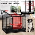 thumbnail image 5 of YRLLENSDAN 42 inch Dog Crate Dog Cage Dog Kennel for Large Dogs Heavy Duty Pet Playpen for Training Indoor Outdoor with Plastic Tray Double Doors & Locks Design, 5 of 7