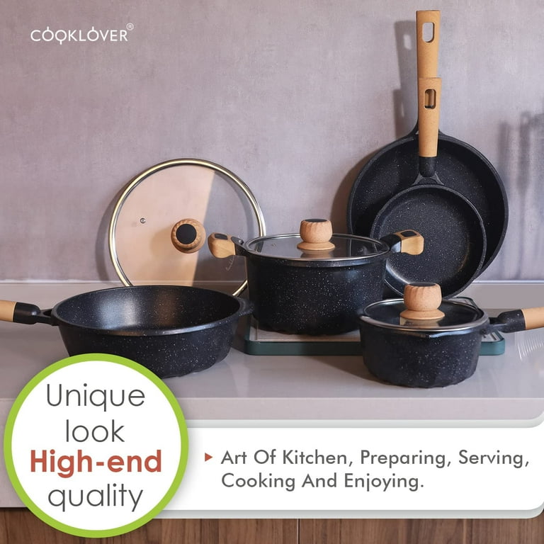 Cookware Set Nonstick 100% PFOA Free Induction Pots and Pans Set with  Cooking Utensil 13