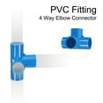thumbnail image 4 of Uxcell Fitting 1-1/2" 4 Ways Connector Furniture Build Grade Pipe Coupling, Blue, 4 of 7