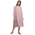 thumbnail image 2 of Moomaya WoMen's Printed Nightdress Knee Length Cotton Sleepwear Short Gown, 2 of 6