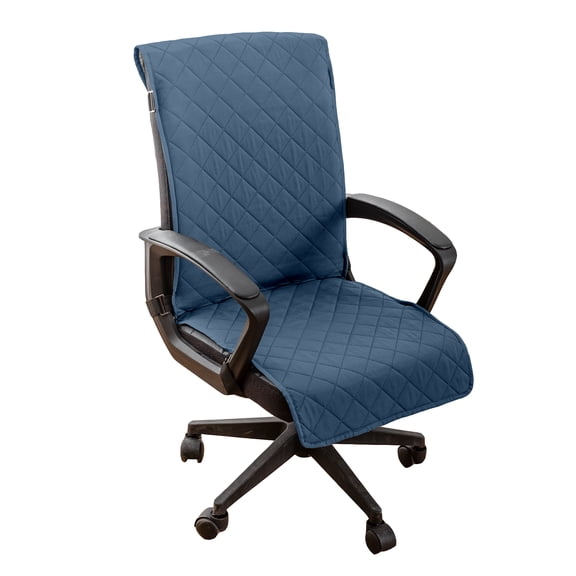 Quilted Microfiber Office Chair Cover with Soft Memory Foam Seat Cushion Water Resistant Desk Computer Chair Slipcover Anti-Slip Chair Protector