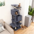 thumbnail image 2 of Gymax 57'' Cat Tree for Indoor Cats w/Dual Condos Hammock Sisal Scratching Posts Grey, 2 of 10