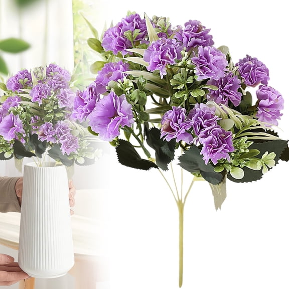1 Pc Plastic Memorial Artificial Flower Bouquet, Realistic Fake Flowers for Cemetery Grave Site Decor, Hanging Window Box or Home Table Centerpieces, Style A, By VINOIC