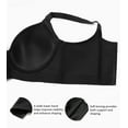 thumbnail image 3 of Exerin Women's Push Up Underwire Full Coverage Sculpting Uplift Support Hide Back Fat Bra(34C,Black), 3 of 7