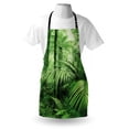 thumbnail image 3 of Rainforest Apron Palm Trees and Exotic Plants in Tropical Jungle Wild Nature Zen Theme Illustration, Unisex Kitchen Bib Apron with Adjustable Neck for Cooking Baking Gardening, Green, by Ambesonne, 3 of 3