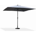 thumbnail image 4 of PURPLE LEAF 10' x 10' Patio Market Umbrella Outdoor Table Sun Umbrellas with Crank 8 Aluminum Sturdy Ribs for Pool Deck Backyard Beach Light Grey, 4 of 7