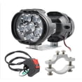 thumbnail image 1 of Faro auxiliar para motocicleta de 2 piezas de 6 LED, foco blanco con interruptor y soporte., 1 of 4