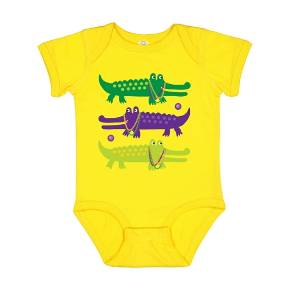 Inktastic Mardi Gras Holiday Alligators Boys or Girls Baby Bodysuit