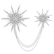thumbnail image 1 of Broche de estrella encantadora con cristales y pedrería, elegante broche con borla de cadena (plateado), 1 of 7