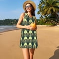 thumbnail image 3 of Goofa Peacock Gold Feather for Summer Dresses for Women – Beach Floral Sundress, Casual Pockets Boho Tank Dress for Hot Days, 3 of 7