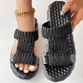 thumbnail image 7 of IUJSOY Womens Platform Sandals Braided Strap Flatform Slide Open Toe Summer Beach Woven Belt Slipper, 7 of 7