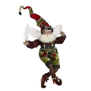 Mark Roberts Coal Stocking Christmas Fairy Green and Red, Large 19" #51-05854
