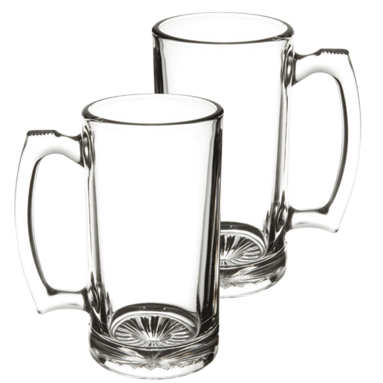 Glass Mugs With Handle 26oz, Large Beer Glasses For Freezer, Beer Cups  Drinking Glasses, Set of 4 