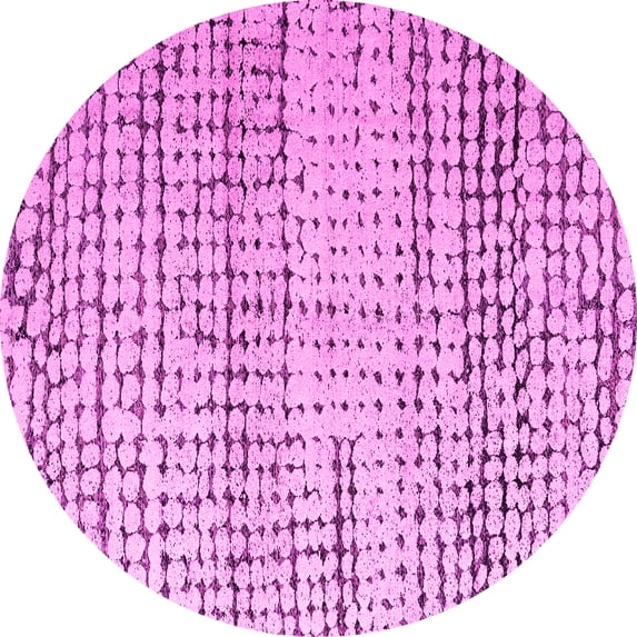 Ahgly Company Indoor Round Solid Pink Modern Area Rugs, 6' Round