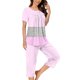 thumbnail image 1 of Sexy Pijama Conjunto para las Mujeres, Cuello Redondo Blusa de Manga Corta Y Pantalones, Traje de Moda Casual, 1 of 9
