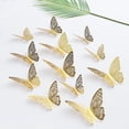 thumbnail image 2 of Pegatinas de pared con simulación de mariposa en estéreo 3D, decoración de pared para sala de estar, pegatinas huecas, diseño de festival, pegatinas creativas de dibujos animados, 2 of 5