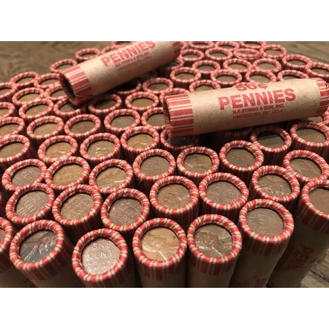 Rollo de 50 centavos de trigo de la Casa de la Moneda de los Estados Unidos antes de 1959