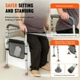 SKYSHALO Toilet Safety Rails Folding Stand Alone Adjustable Toilet Bars