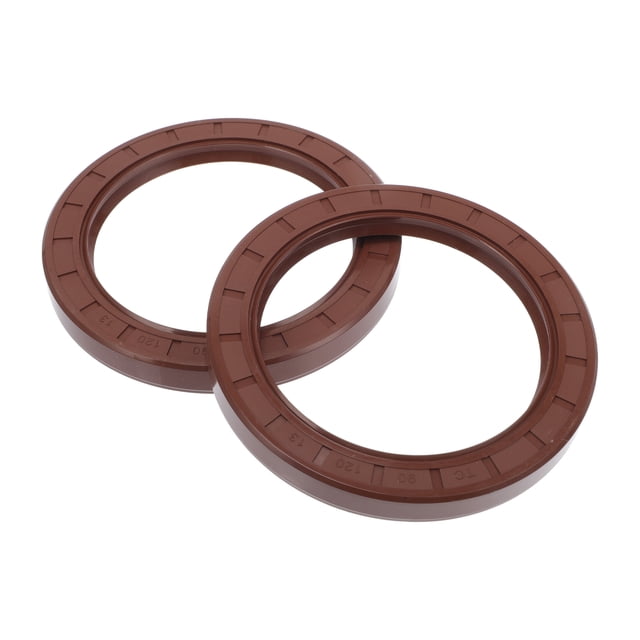 Sello de aceite universal TC de doble labio con resorte de acero, sello rotativo de eje de alta presión, goma FKM marrón, 2 piezas 90x120x13mm