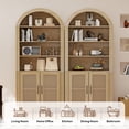thumbnail image 6 of CQSXDA 71" Tall Arched Bookcase with Storage, Mid-Century Modern 6-Tier Arch Cabinet with Door and Open Shelf for Office Living Room, 6 of 9