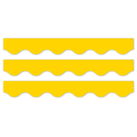 Creative Teaching Press Core Decor Yellow Wavy EZ Border, Bulletin Board Border, 48 Feet Per Pack, 3 Packs