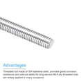 thumbnail image 4 of 20Pack Fully Threaded Rod M6 x 140mm 1mm Thread Pitch 304 Stainless Steel Right Hand Threaded Rods Bar Studs, 4 of 6