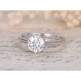 thumbnail image 2 of Classic Round Cut Solitaire 1 Ct Moissanite Engagement Ring with 18k Gold Plating, 2 of 2