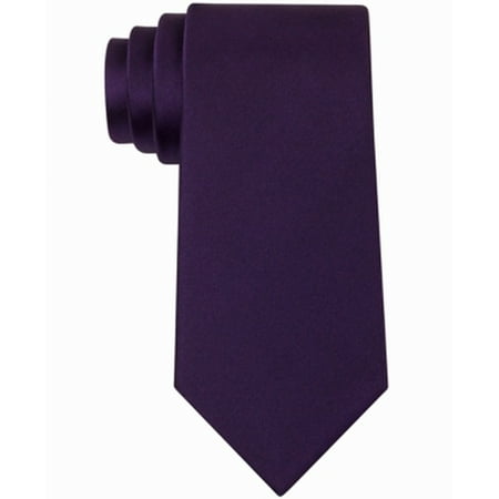Kenneth Cole Reaction Men's Solid Skinny SLim Silk Neck Tie Purple Size Regular