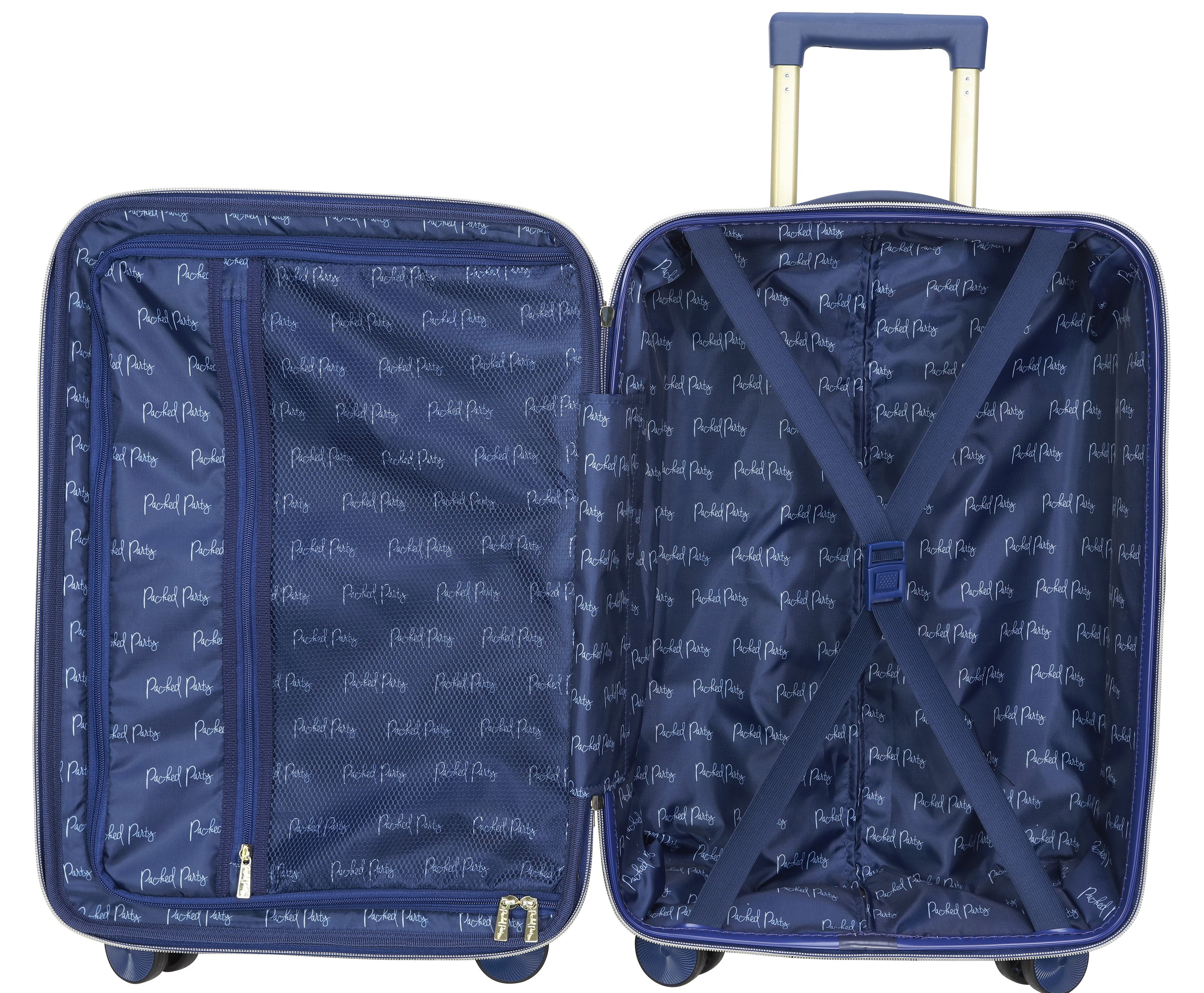 Packed Party "JET SET" 20 Inch Carry-on ABS Hardsided Luggage, Jet Set Print