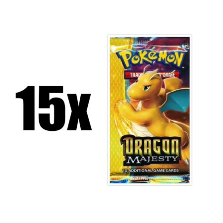 Pokemon TCG - Dragon Majesty Booster Packs - Fifteen (15) Count Booster Pack Lot. Pokemon Trading Card Game Sun & Moon Dragon