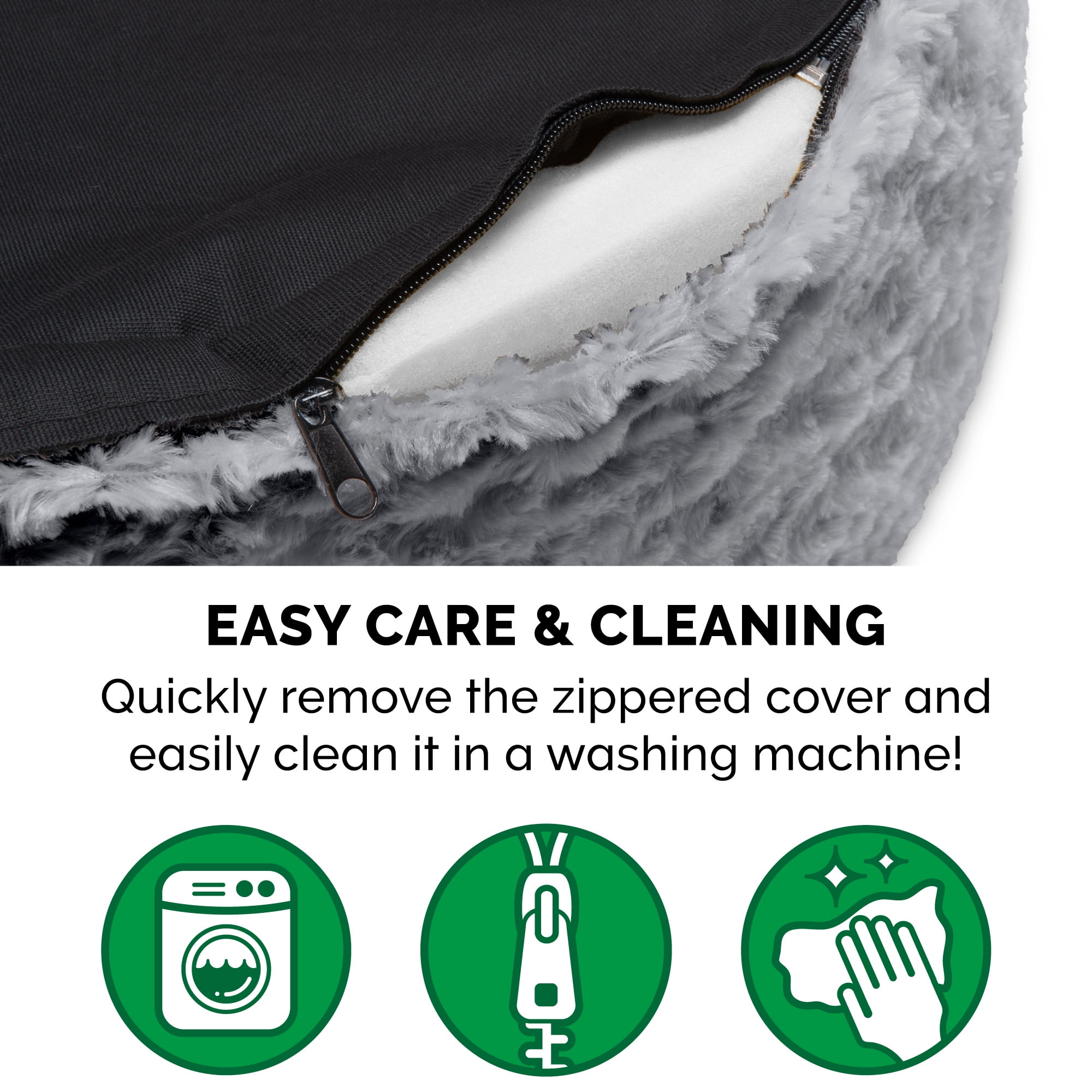 FurHaven Pet Products Ultra Plush Oval Pet Bed for Dogs & Cats - Gray, Medium