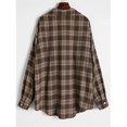 thumbnail image 2 of Women's Plaid Long Sleeve Button Down Wool Blend Shirt Jacket Blouse, 2 of 4