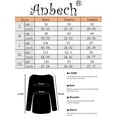 thumbnail image 4 of Anbech Women's Lace Splicing Blouse V Neck Shirt Splice Long Sleeve Loose Casual Solid Color Tops, 4 of 7