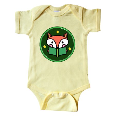 

Inktastic Reading Gift Fox with Book Gift Baby Boy or Baby Girl Bodysuit
