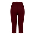 thumbnail image 5 of Hauaitttt Women's Casual Pants for Everyday Comfort Versatile Home and Sports Wear Classic Solid Color 3/4 Length Trousers Elastic Waist for Easy Fit Loose Womens Pants Elastic Waist plus Size Hiking, 5 of 7